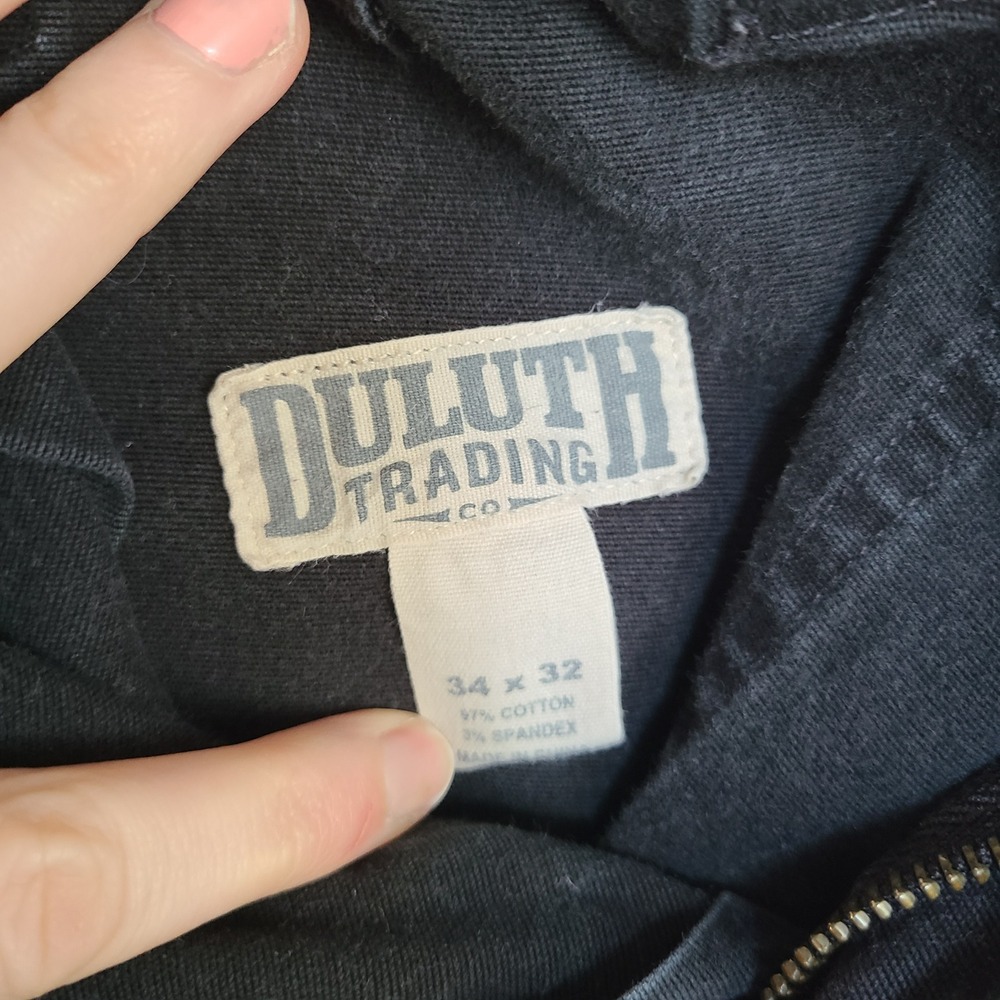 Duluth Trading Flex Fire Hose 34 x 32 Black Canvas Cargo Work Wear Pants Utility - Picture 7 of 7
